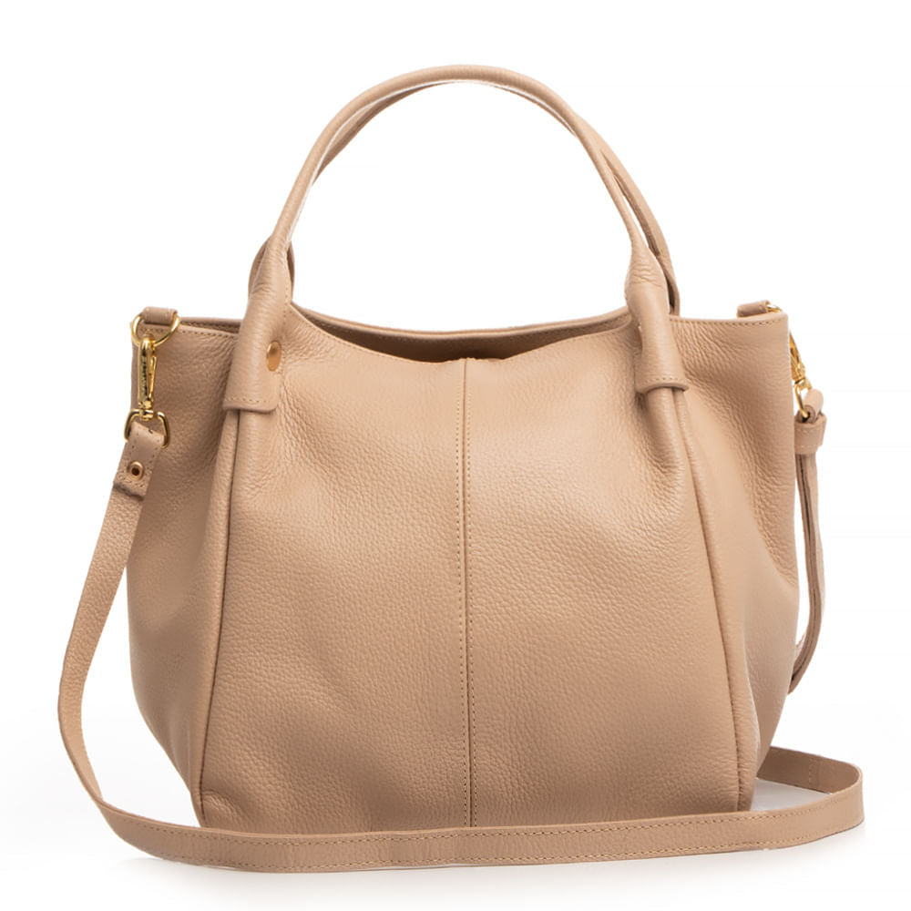 Bolsa Couro Tote Nude