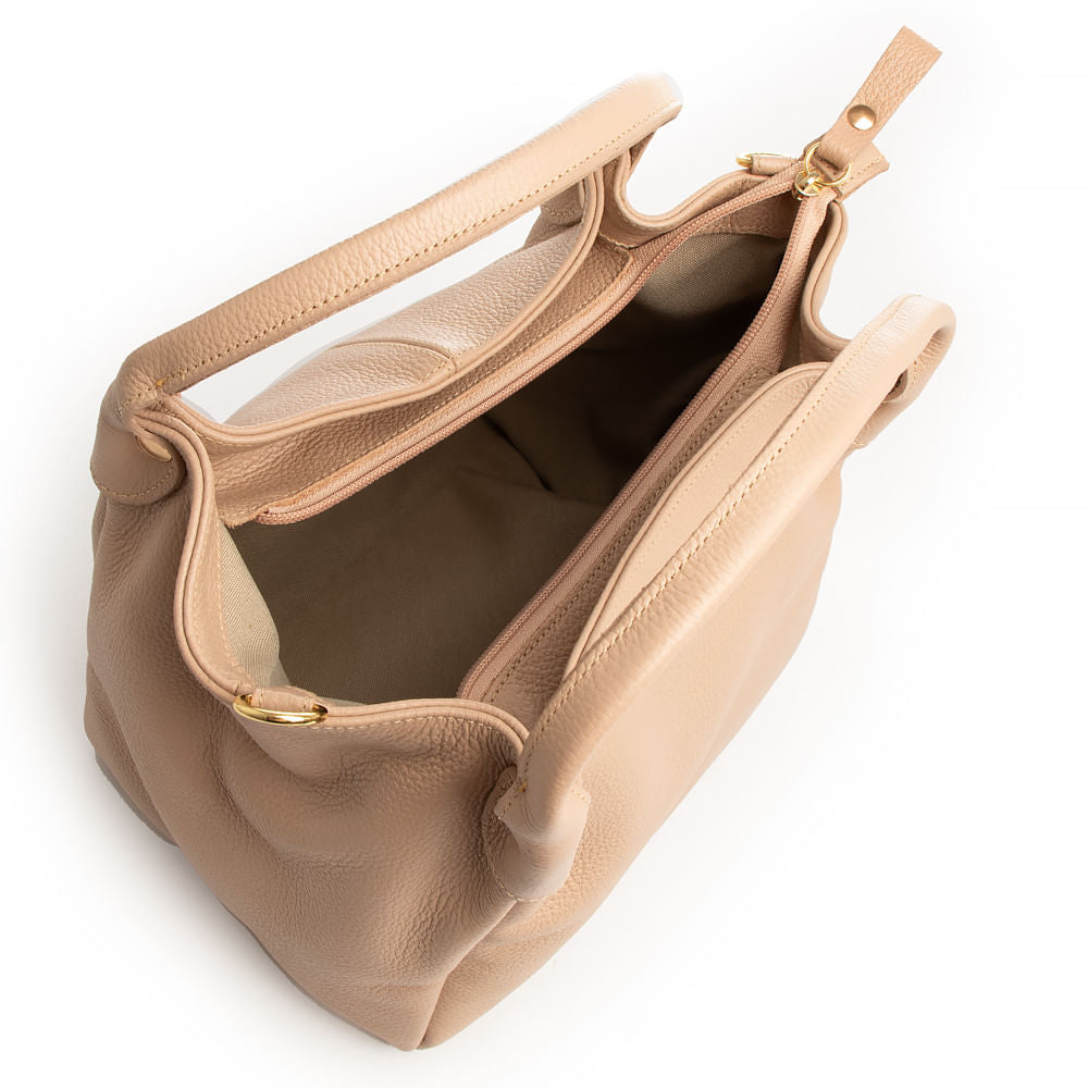 Bolsa Couro Tote Nude