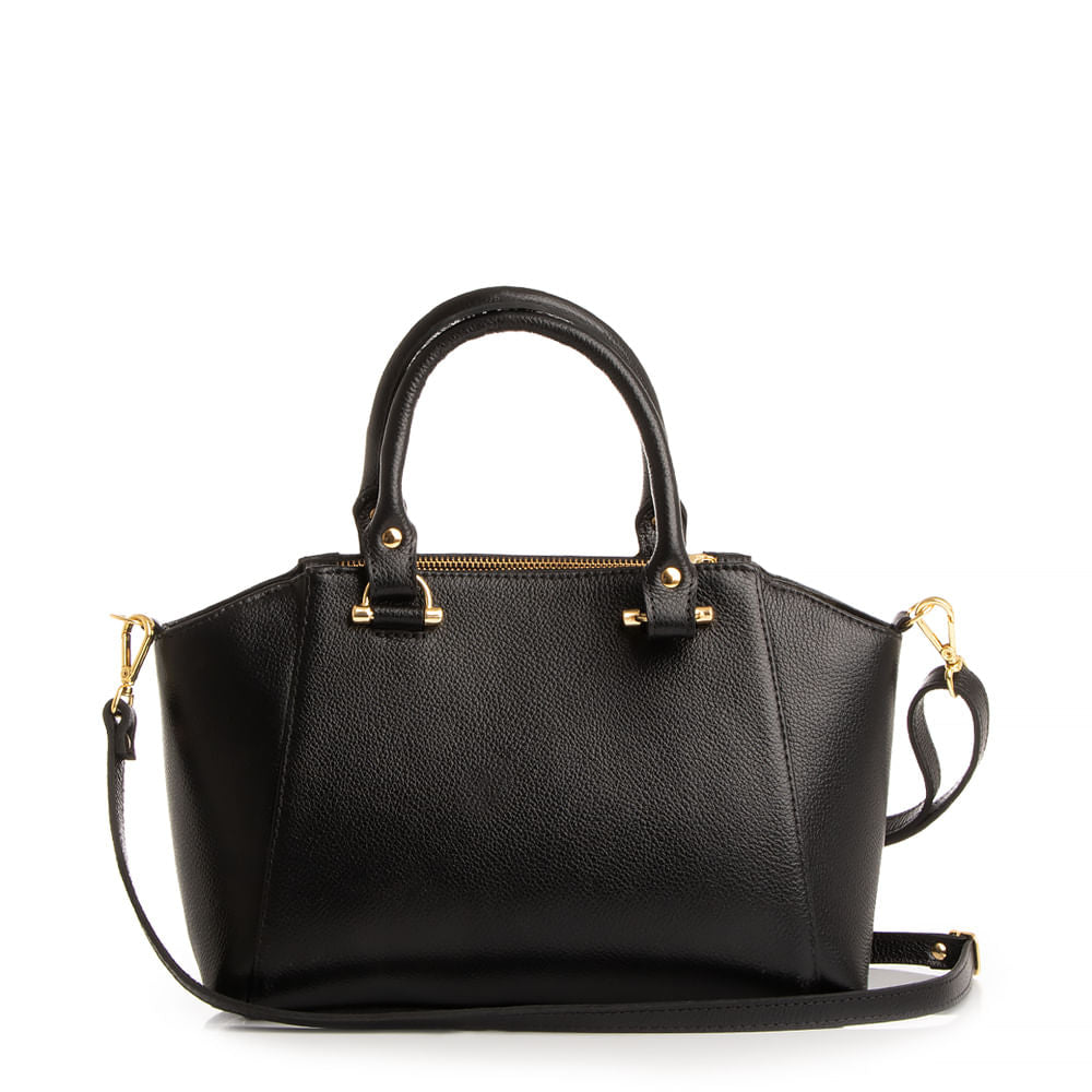 Bolsa Couro Preto Tote
