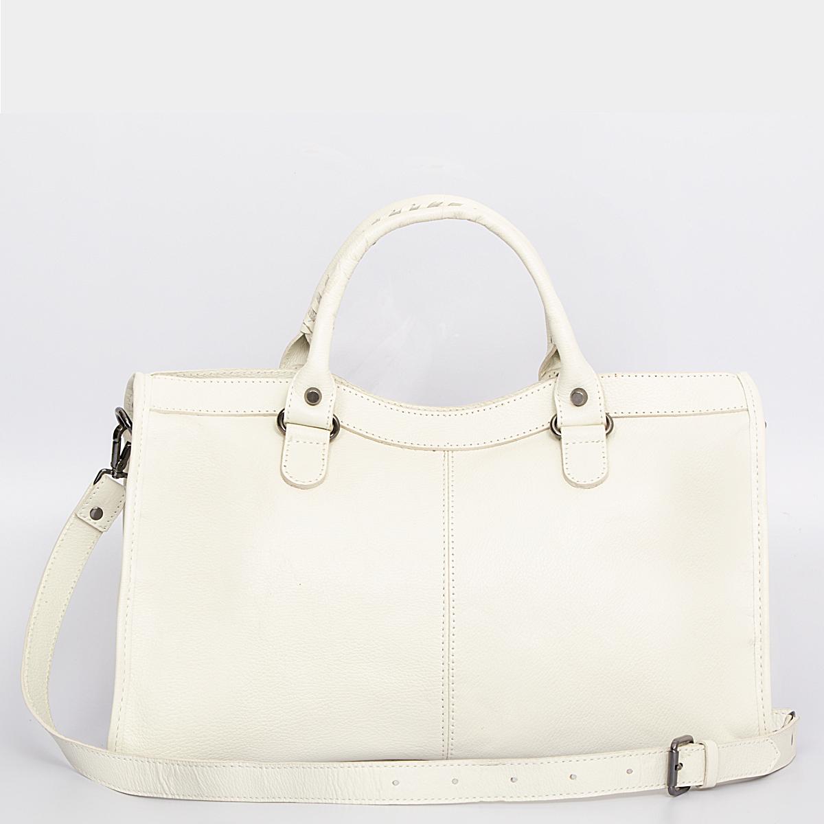 Bolsa Transversal Couro Ombro Off White