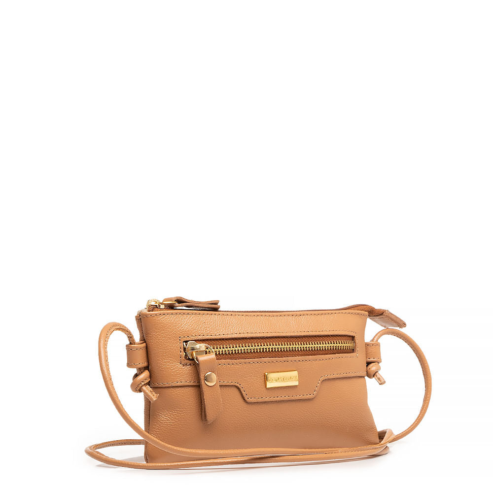 Bolsa Tiracolo Mini Couro Caramelo