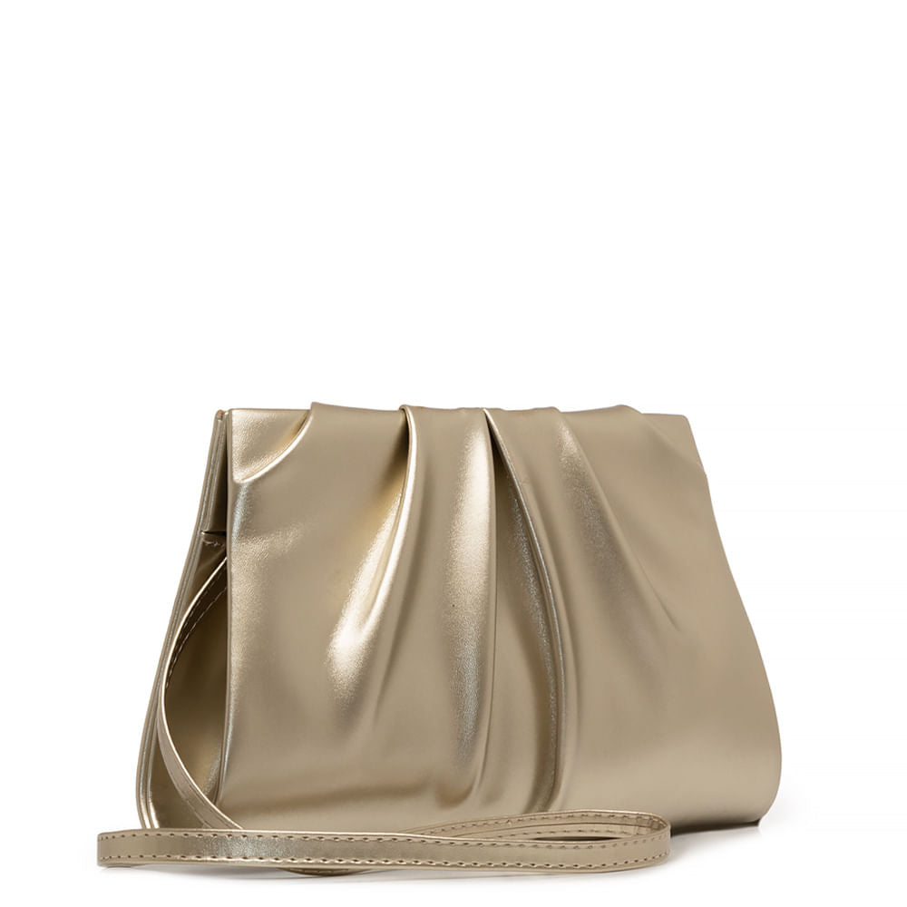 Clutch Dourada Drapeada