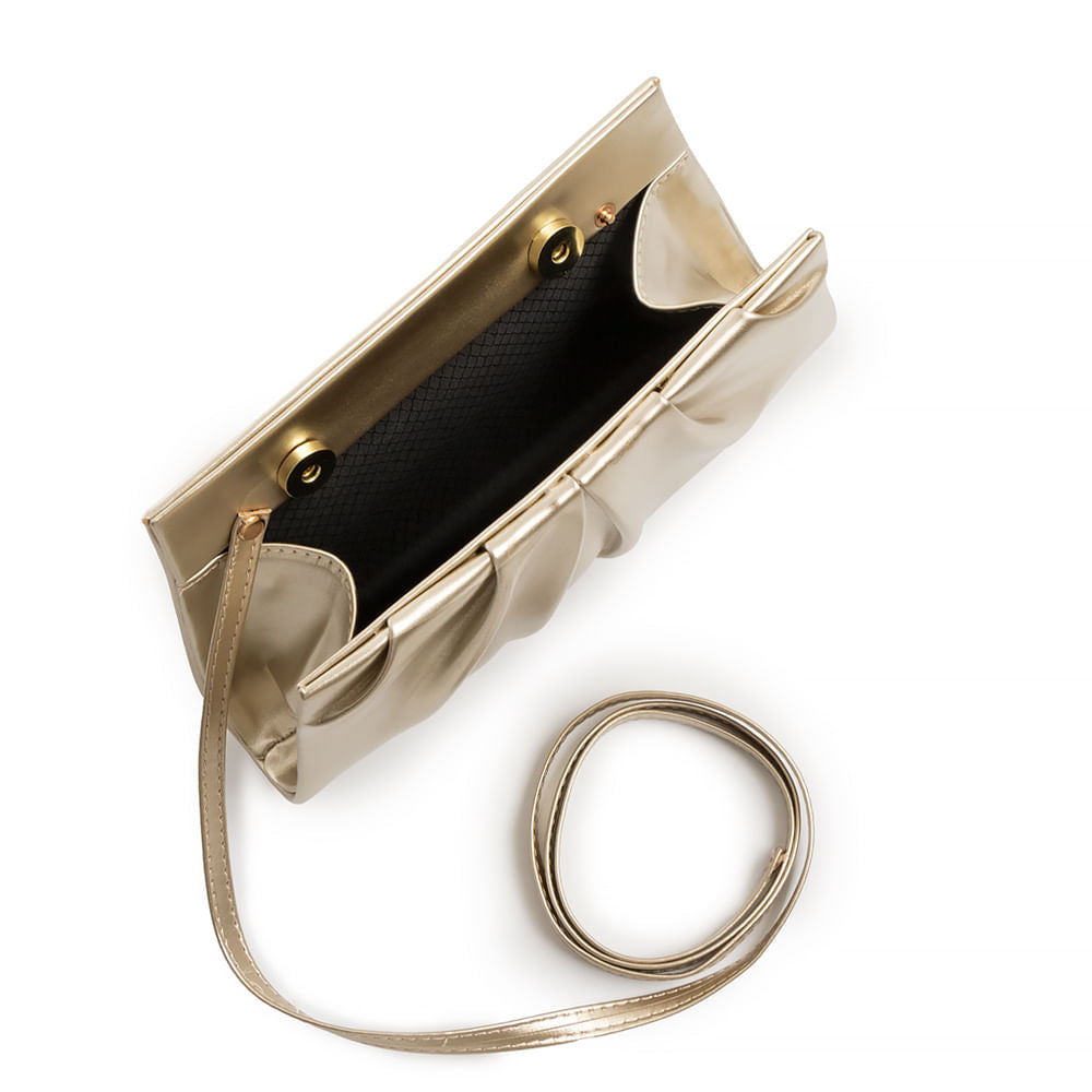 Clutch Dourada Drapeada