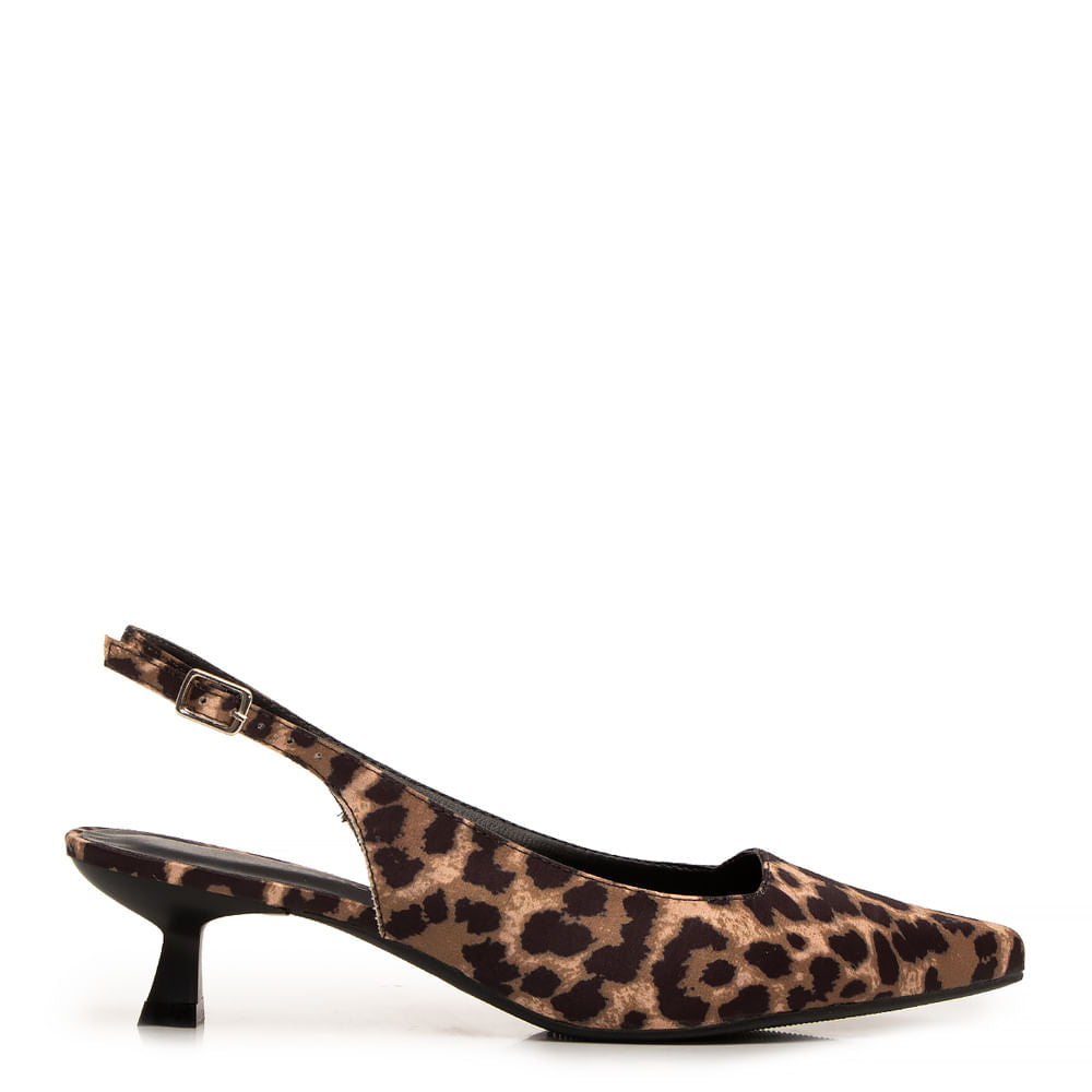 Scarpin Slingback Animal Print