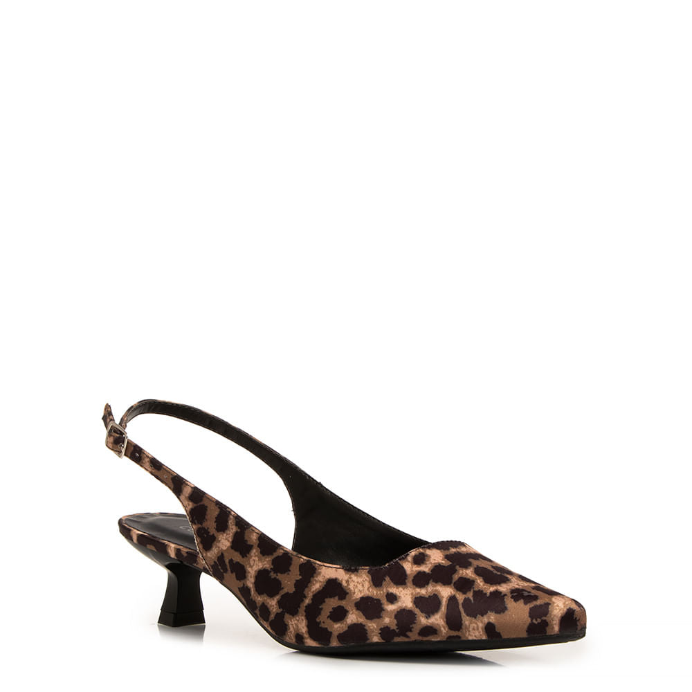 Scarpin Slingback Animal Print