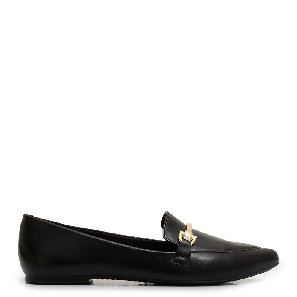 Mocassim Bico Fino Bridão Preto