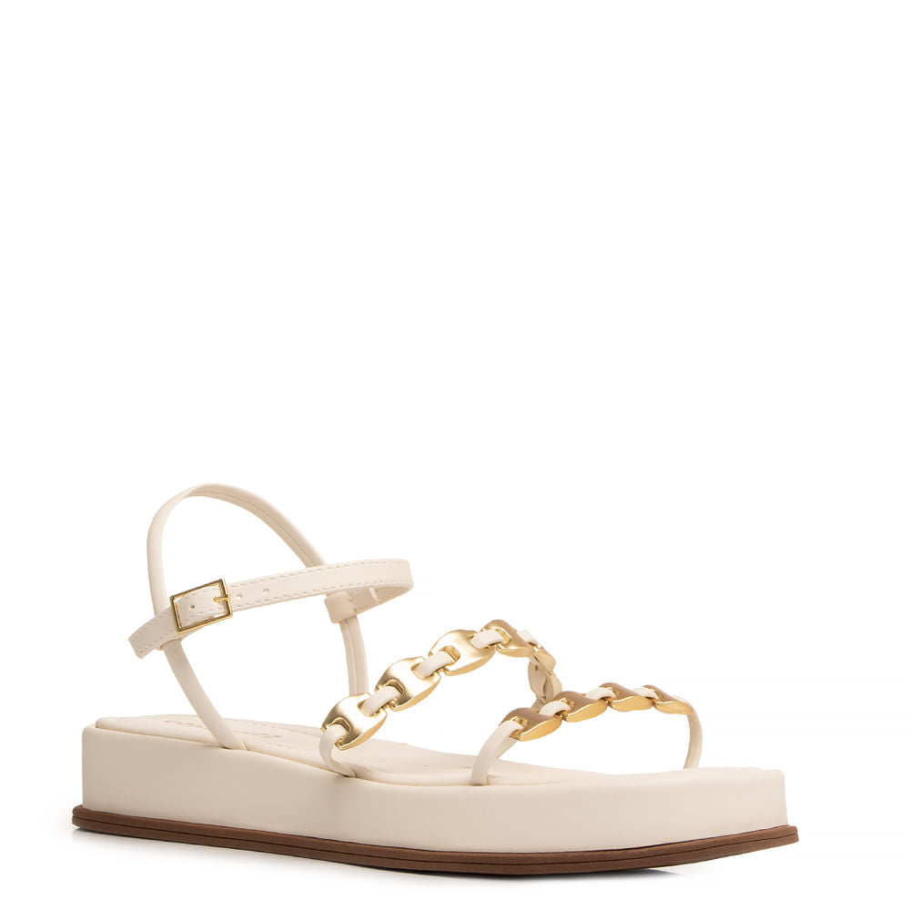Papete Off White Flatform Enfeite Corrente