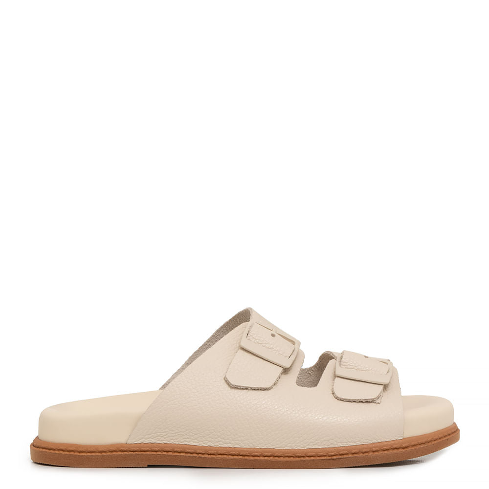 Papete Couro Off White Fivela