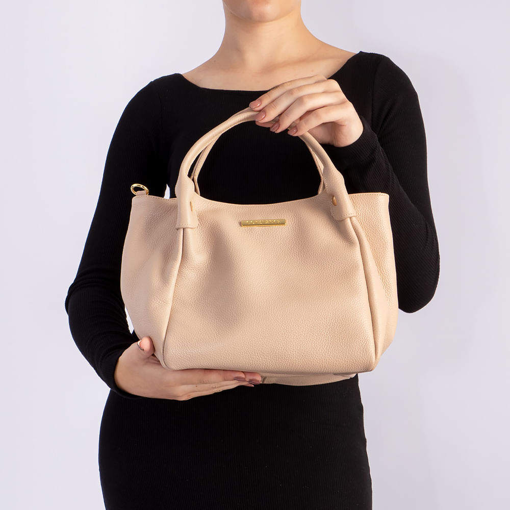 Bolsa Couro Tote Nude