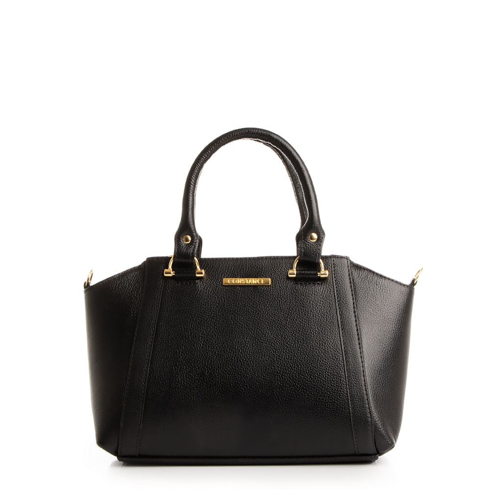 Bolsa Couro Preto Tote