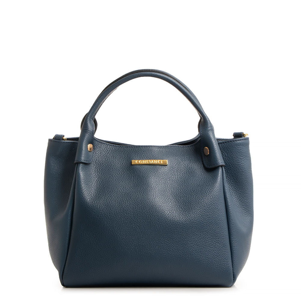 Bolsa Transversal Azul Marinho Couro