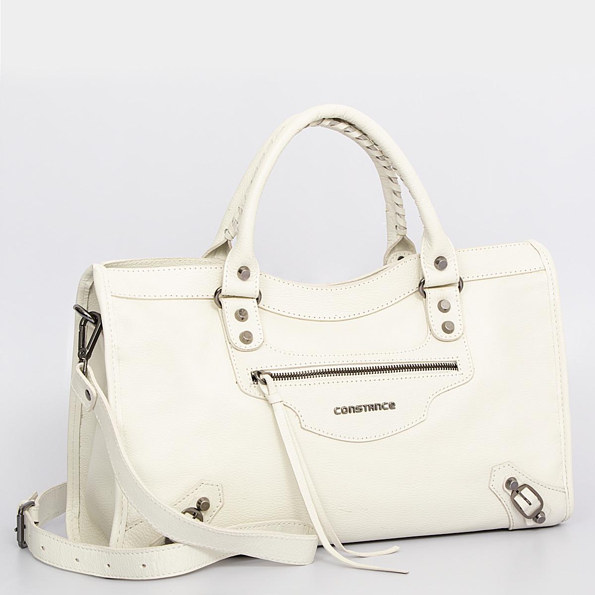 Bolsa Transversal Couro Ombro Off White