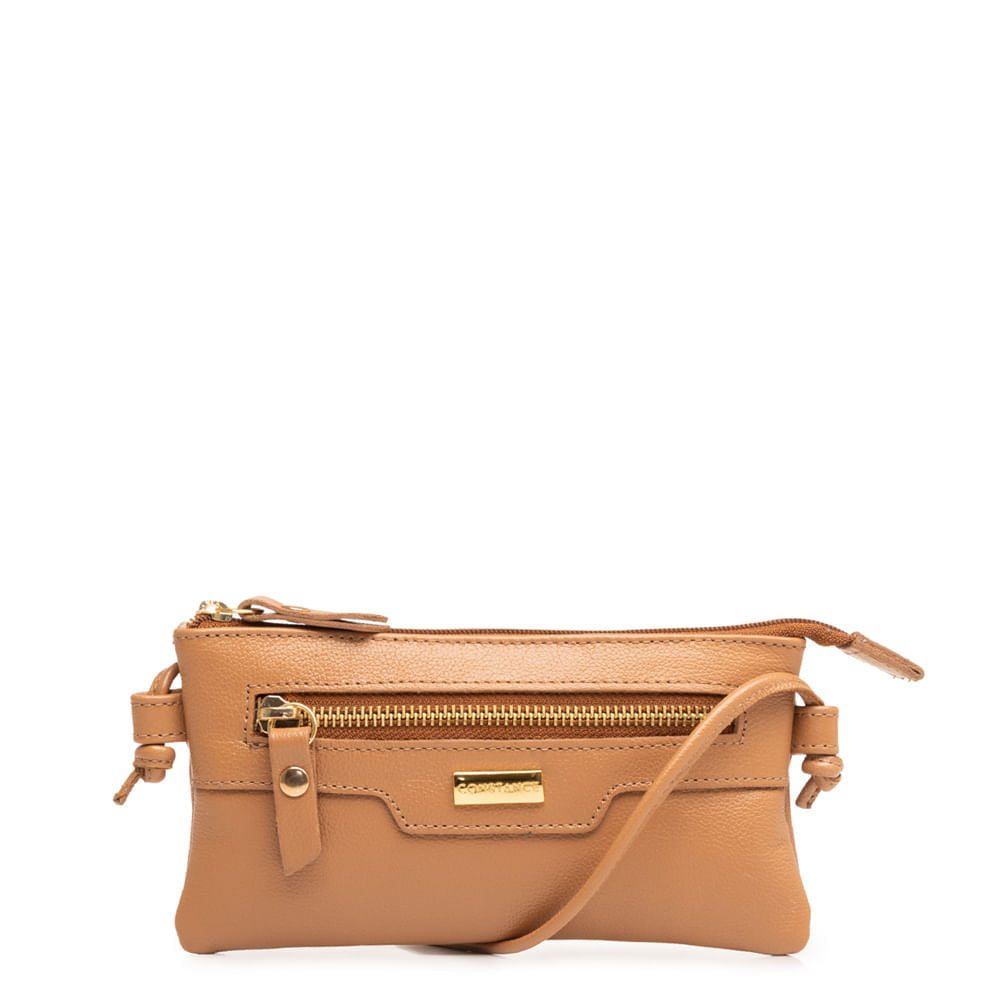 Bolsa Tiracolo Mini Couro Caramelo
